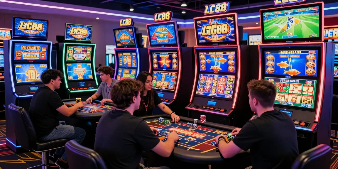 Exciting casino atmosphere at LC88 showcasing players engaging with digital games like slots and sports betting.