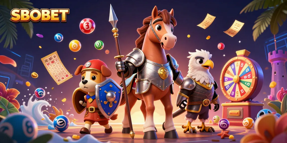 SBOBET players enjoy dynamic lottery excitement with colorful elements and vibrant characters