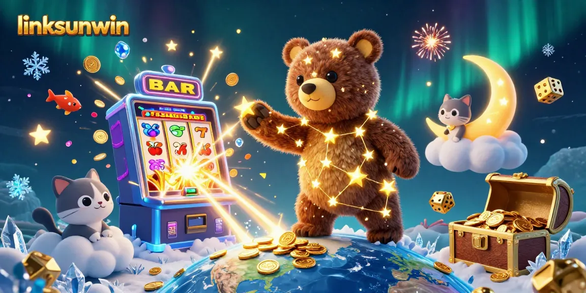 Spin the reels with linksunwin's colorful slot machine bursting coins and vibrant game elements.
