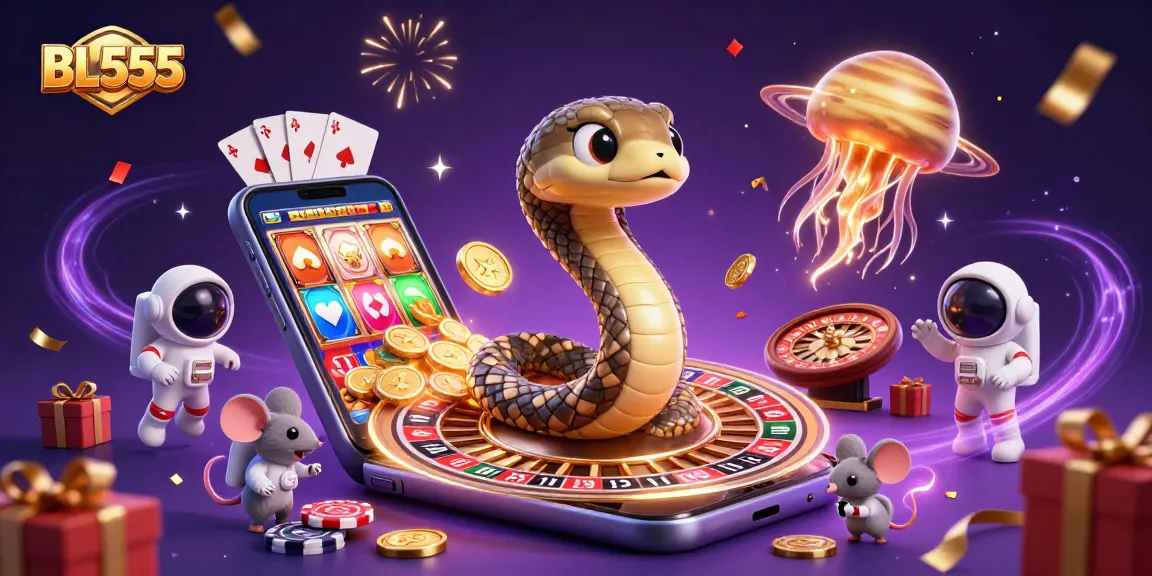 Engage with BL555 as astronaut mice bet on a roulette ring in a dazzling casino world.