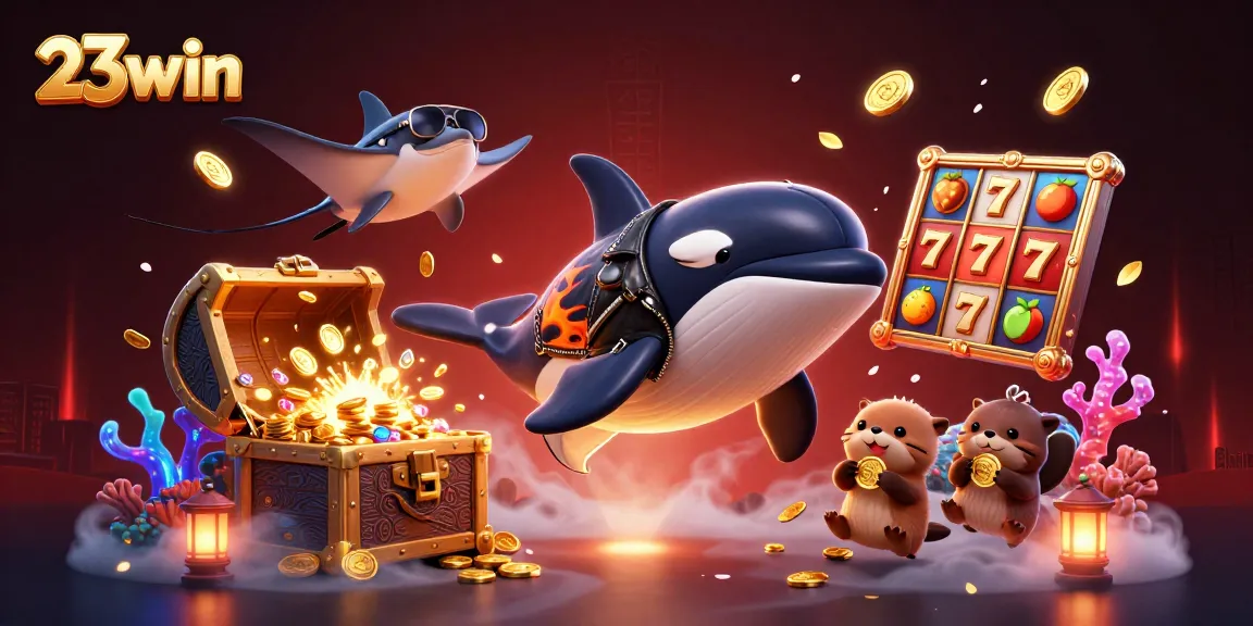 Experience thrilling gameplay with iconic characters showcasing 23win's vibrant casino games and lucrative jackpots.