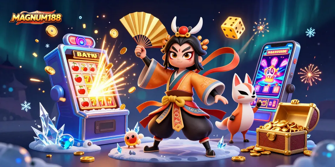 Place bets on MAGNUM188 for thrilling casino action with dynamic characters and vibrant elements.