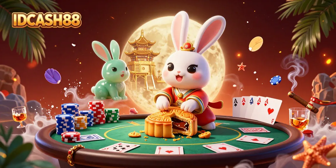 Engage with the thrilling moonlit world of IDCASH88 where poker chips and mooncakes collide.