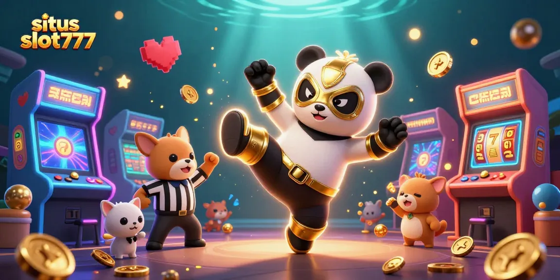 Experience the thrill of situs slot777 with animated characters in a vibrant casino setting.