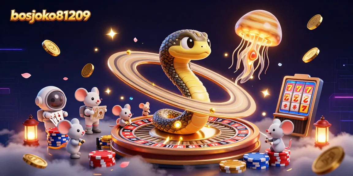 Taruhan slot online di bosjoko81209 dengan animasi koin emas dan simbol keberuntungan.